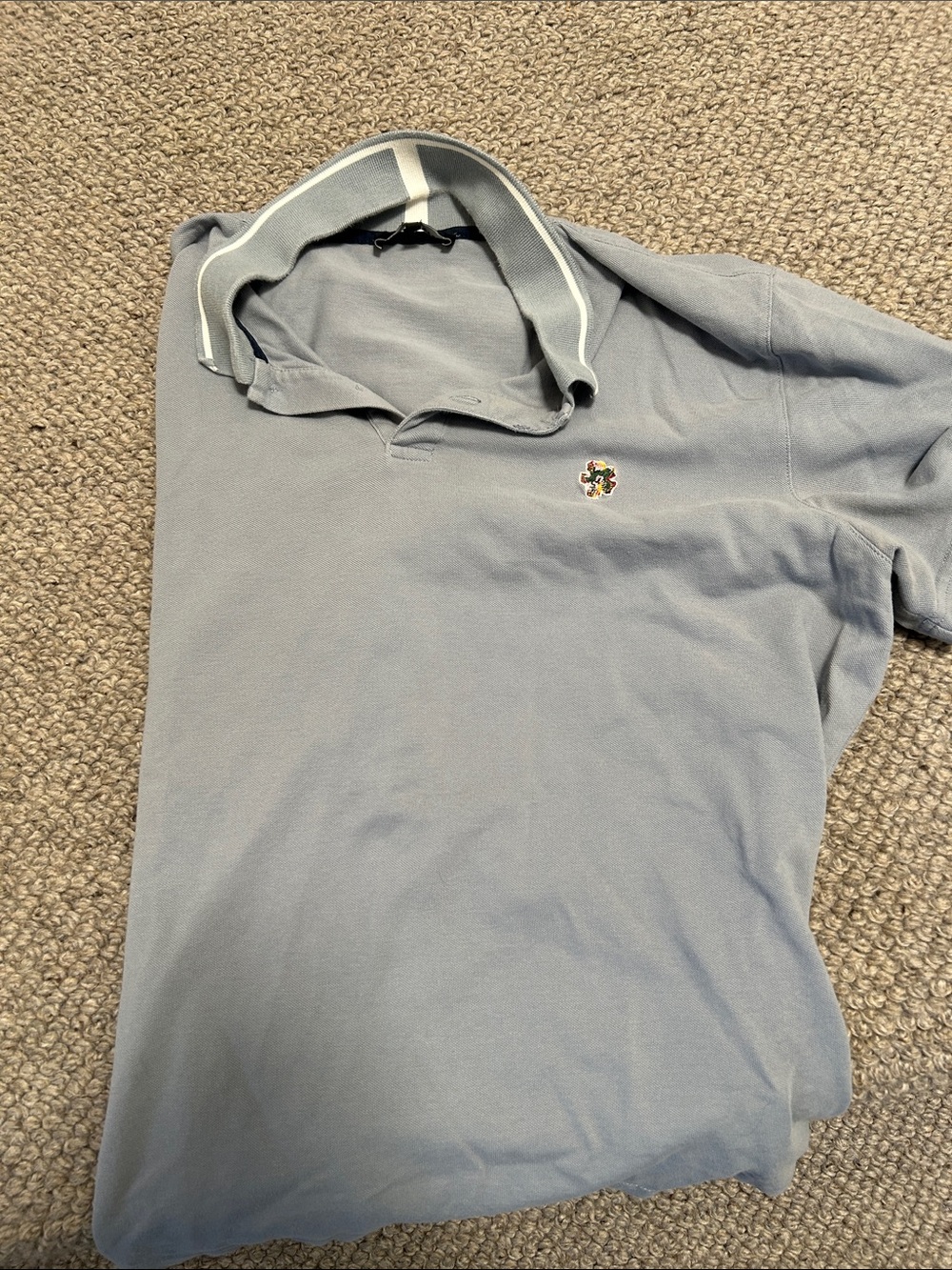 Ted Baker Light Blue Men's Polo Shirt with Contrast Neck Trim - Picture 3 of 3